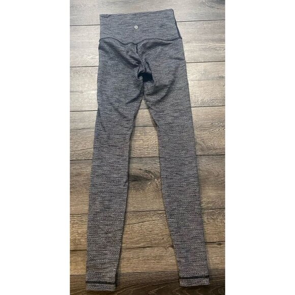 Lululemon Wunder Under High Rise Full Length Leggings Black Gray Size 4 - Picture 2 of 3